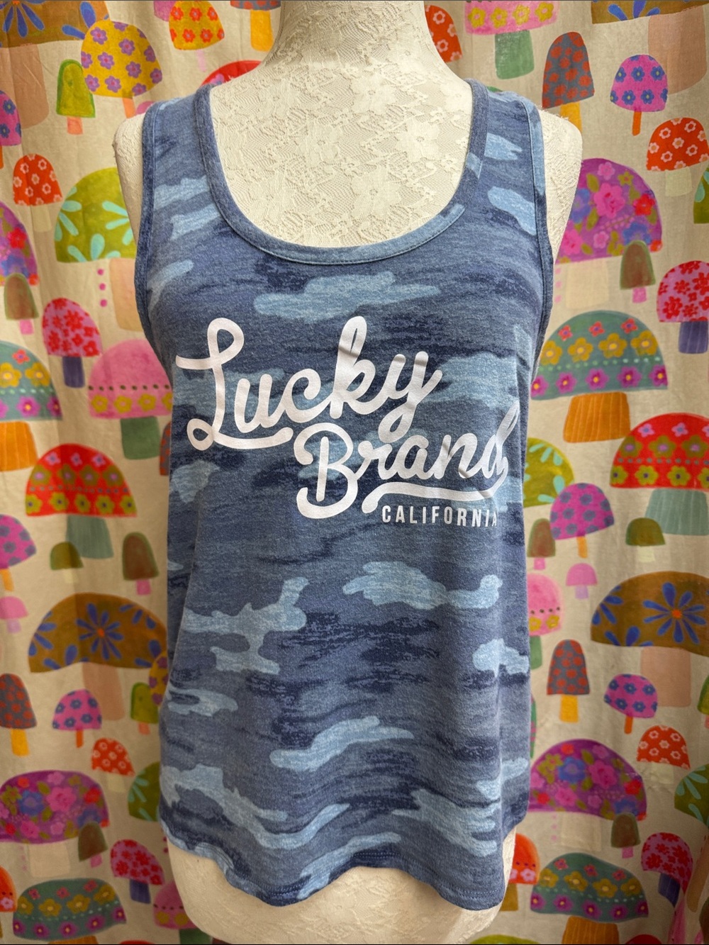 Lucky Brand Camo Tank Top. Medium